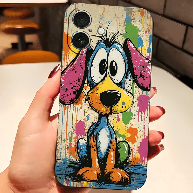 Graffiti Colored Puppy TPU Pho - đánh giá và giá Apple Iphone 15 Pro Max
