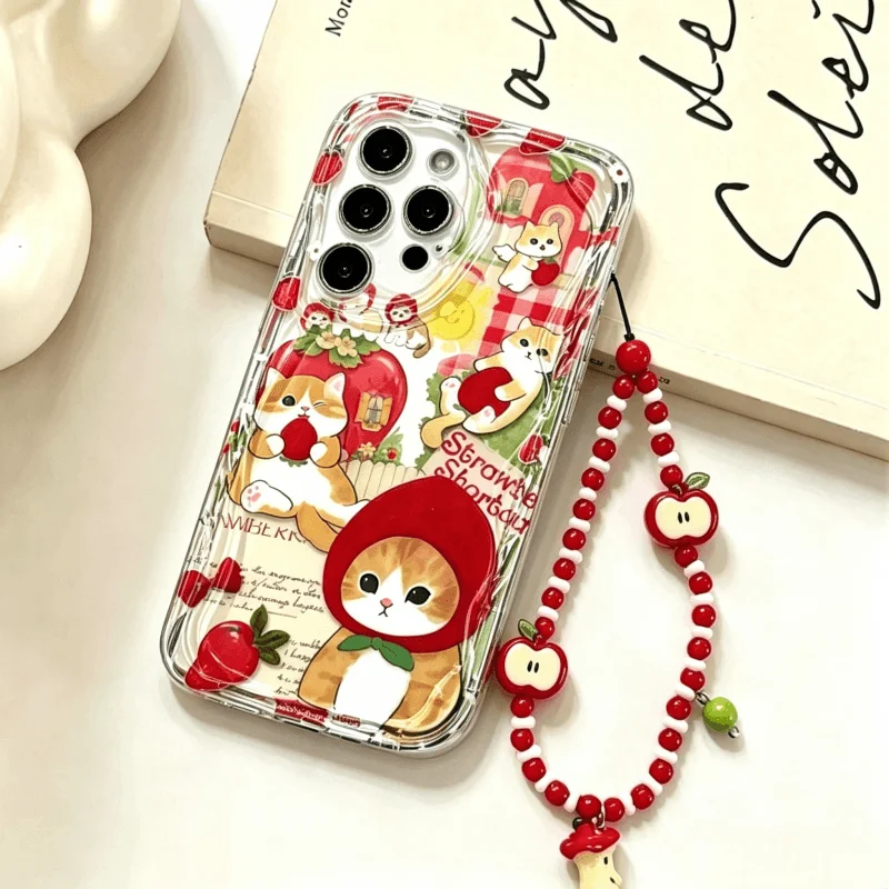 Cat Red Apple Fruit Chain Case - đánh giá và giá Realme C67